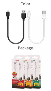 WK WDC-105I  IPH  FULL SPEED PRO DATA CABLE FOR LIGHTING  2.4A  (25CM) - Black